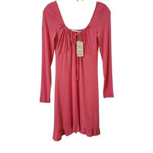 MNG by Mango Mini L/S Dress Women's Size M Coral Lenzing EcoVero NWT E15.1